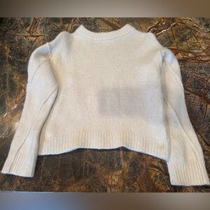 Tory Burch Cream Thick Wool Blend Crew Neck Sweater